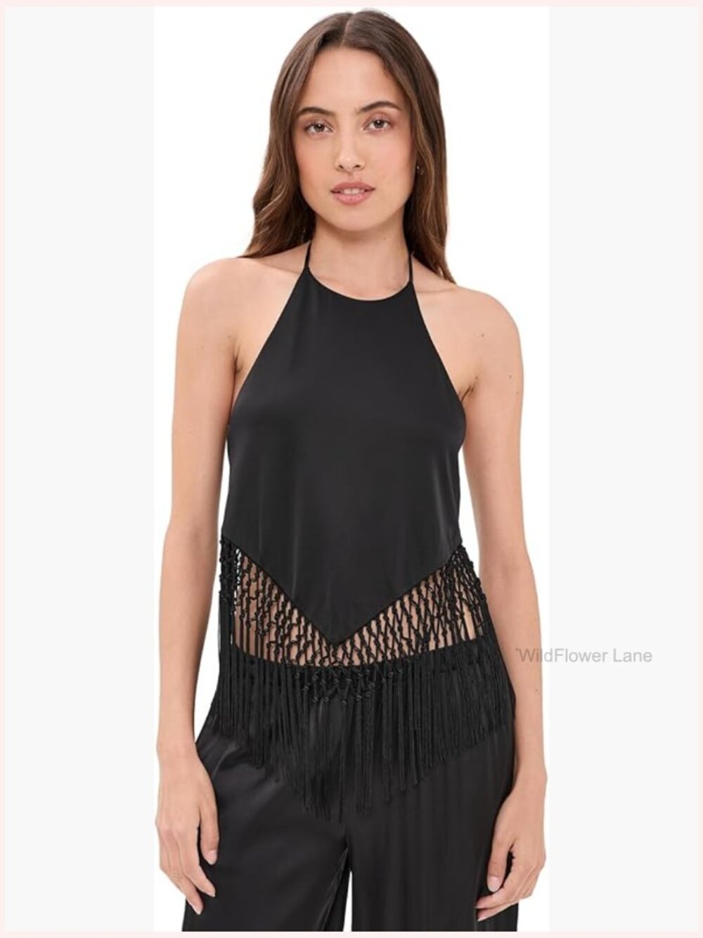 Halter Tie Back Handkerchief Top Sleeveless Lightweight Charmeuse